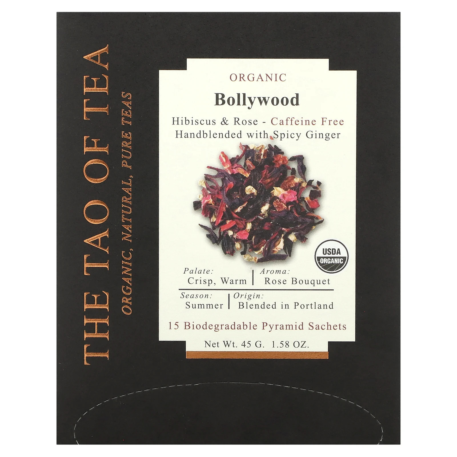Organic Bollywood 15 Pyramid Sachets 1 58 Oz 45 G Biodegrada