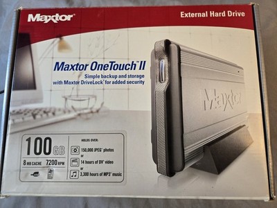 Maxtor OneTouch II 100GB External Hard Drive 7200RPM 8MB USB FireWire DriveLock