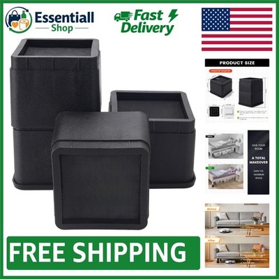 Stackable Bed Risers 3-6 Inch - Durable Furniture Elevators Supporting 2200 lbs