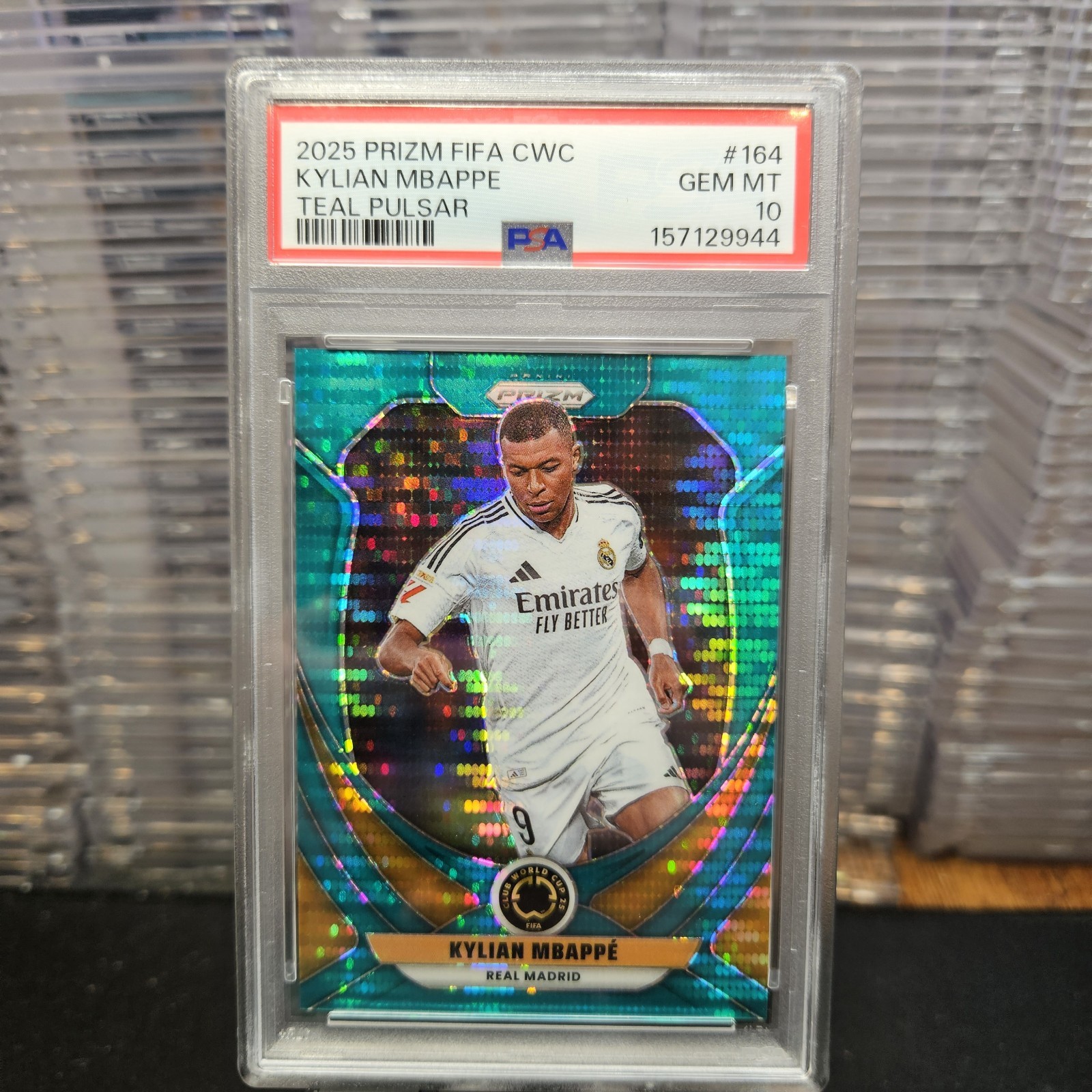 KYLIAN MBAPPE /25 PSA 10 2025 Prizm Club World Cup #164 TEAL PULSAR PRIZM