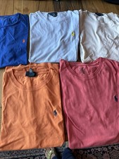 Lot of 5 POLO Ralph Lauren Men  s Crewneck T-Shirt Short Sleeve - Size Small