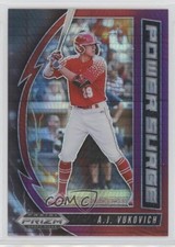 2020 Panini Prizm Draft Picks Power Surge Red & Purple Hyper AJ Vukovich 7eo