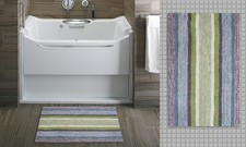 CHICOS HOME Multi Color Striped Bath Rug 20" x 32"