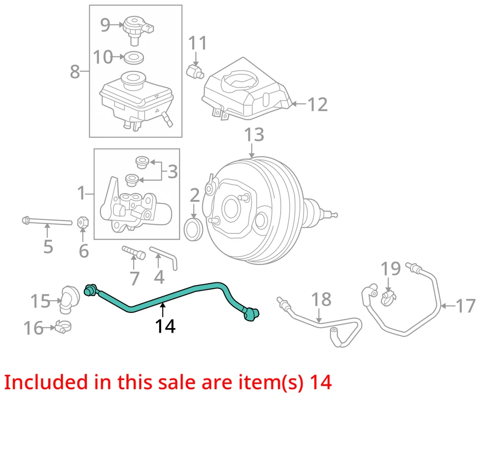 Manguera de vacío de freno Audi A5 Cabriolet 2007-2017 8K1611931L Foto 3 de 4