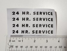 Tonka Wrecker/Tow Truck/Pickup 24 Hour Service Stickers Black, Clear Background