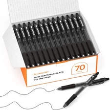 Shuttle Art Black Gel Pens, 70 Pack 1 Count (Pack of 70), 70 Pens 