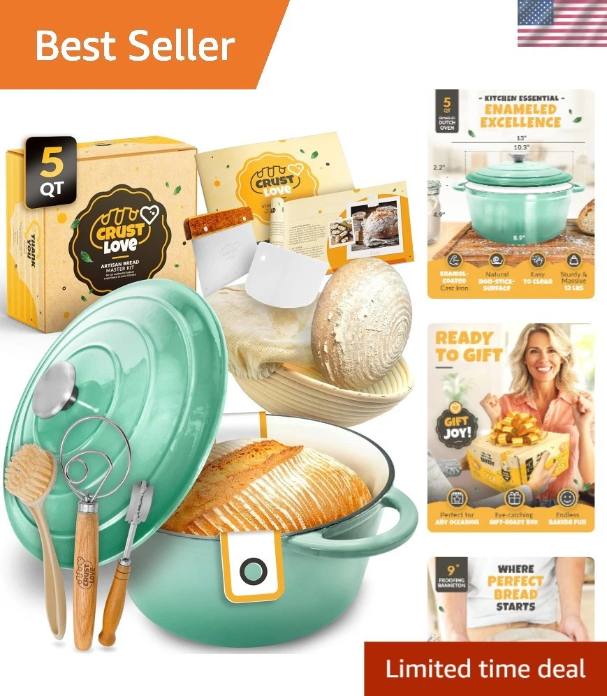 Dutch Oven for Bread Baking - incl. Sourdough Bread-Baking Supplies like Bann...