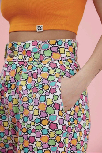 Lucy & Yak Addison Trousers Flower Power multi coloured W28 L30