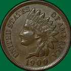 1900 Indian Head Cent Almost Uncirculated AU Coin #35256