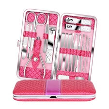18pcs Manicure Set Pedicure Nail Clippers Set Travel Hygiene Kit Stainless St...