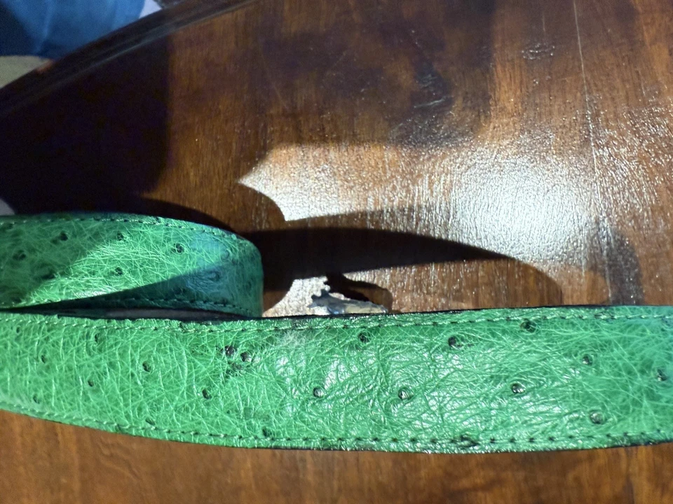 Sterling Silver Green Alligator Buckle & Belt - Image 3 of 4