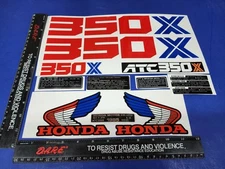 1985 HONDA ATC 350X fender frame STICKER DECALS 1985 1986 fenders warning hrc