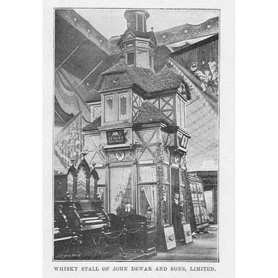 ANTWERPEN EXHIBITION Whisky Stall of John Dewar & Sons Ltd - Antique Print 1894
