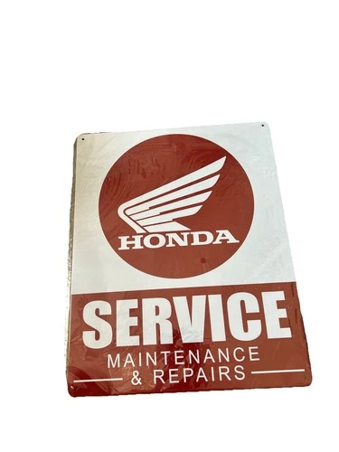 Honda Motorcycles Tin Sign Sales Parts & Service Vintage Retro Style Mechanic