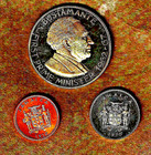 1970 Jamaica, 3 coin Proof lot w/ $1 "Bustamante" , Ten cent, and One cent coins — photo 1