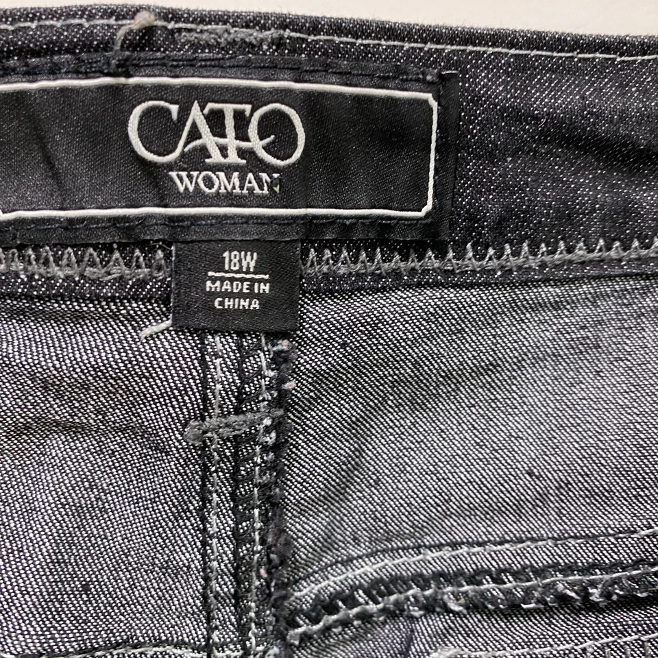 CATO Denim Western Maxi Skirt Women 18W Black Dark Modest Rodeo Southwestern - Image 3 of 4