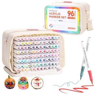Acrylic Paint Markers 96 Color Brush Tip Multi Surface Hopesky H920096 Colors