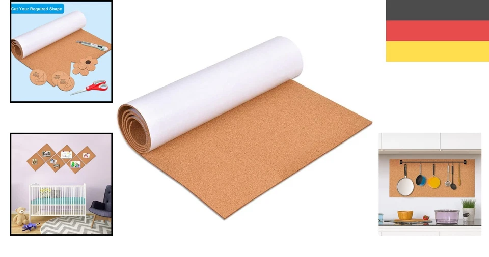 Kork Pinnwand 40x250cm selbstklebend Korktafel Korkboard Foto Notizen Büro - Bild 2 von 4
