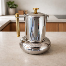 Vintage Lavazza Princess Moka 4 Cup Espresso Maker Stainless Steel 18/10 Stainless Steel