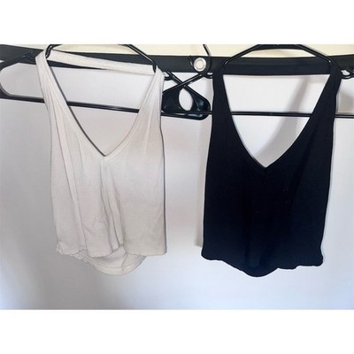 Wild Fable Tank Top Bundle Womens Size S Ribbed V-Neck Black White 2PK