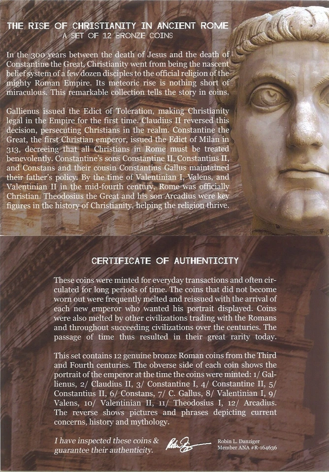 12 Bronze Coins Galienus Constantine & More Rise of Christianity in Ancient Rome - Image 2 of 4