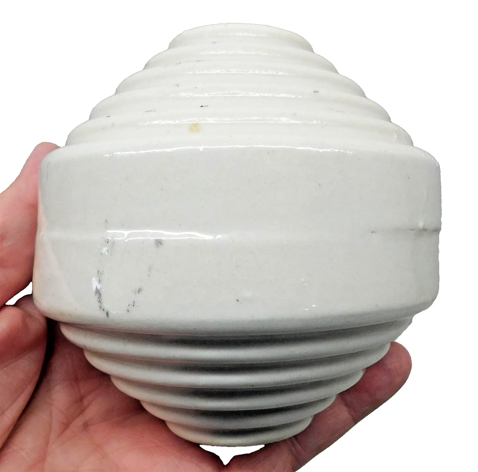 Antigua bola de varilla de iluminación colmena escalera cerámica blanca 4" tamaño bx Foto 2 de 4