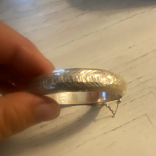 925 Vintage Hinged Bangle Cuff Bracelet with ...