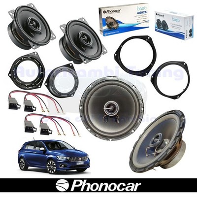 Phonocar 66026 + 66020 2-Way Coaxial Car Speakers 16.5cm 60W 4Ω Front/Rear Black