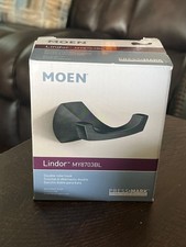 Moen MY8703BL Lindor Double Robe Hook, Black, Zinc