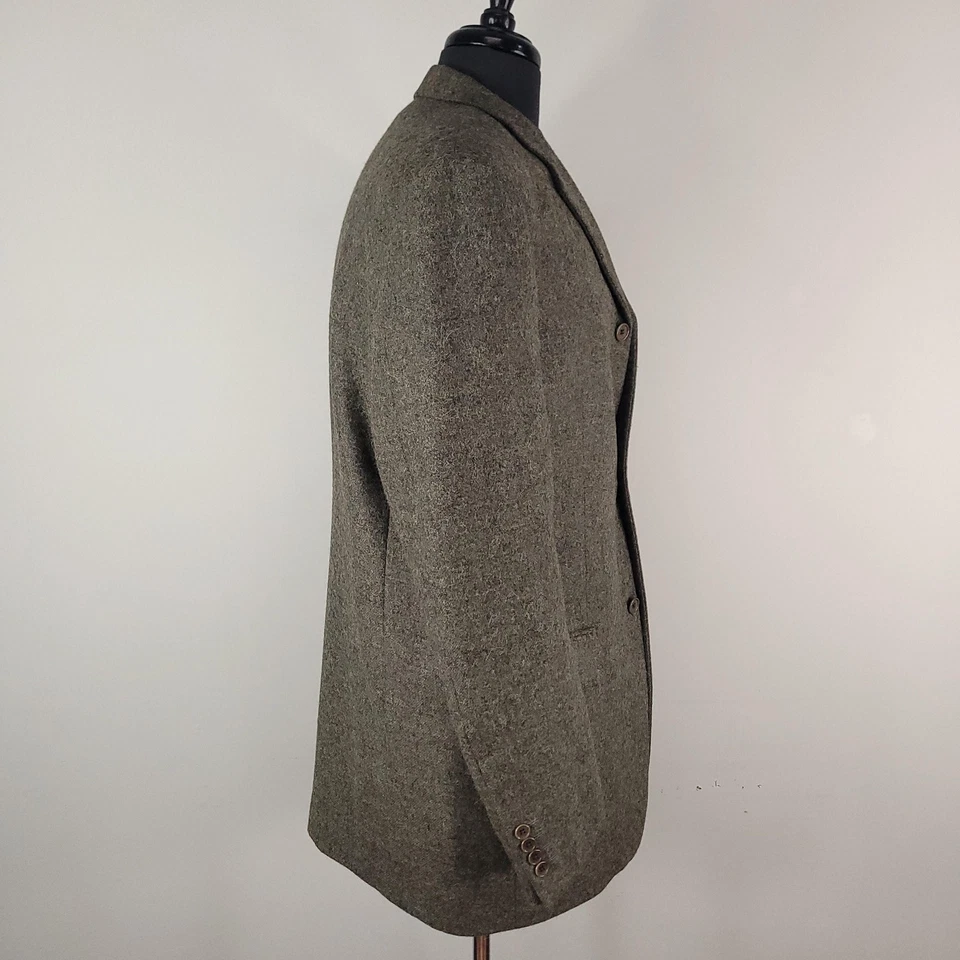John Varvatos Blazer Mens 42 Olive Green Wool Alpaca Sport Coat Italy Tailored - Image 3 of 4