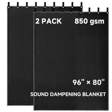 2 Pack Large Sound Dampening Blankets - 96" x 80" Heavy Duty 850GSM Acoustic ...