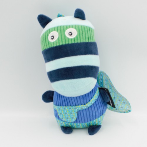 Doudou zèbre bleu vert SUPER