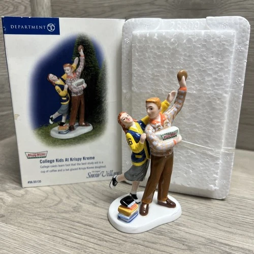Department 56 Snow Village College Kids at Krispy Kreme #55153 Retired NEW!
