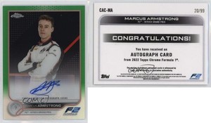 2022 Topps Chrome Formula 1 Green Refractor /99 Marcus Armstrong #CAC-MA Auto