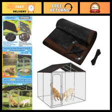 10x10ft Dog Kennel Shade Cover - High Density Mesh, Anti-Tear, Easy Setup for Ou