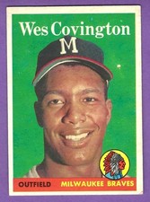 1958 Topps - #140  Wes Covington - Milwaukee Braves - Ex
