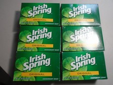 Original Irish Spring Deodorant Soap 6 Bars 3.7 oz No Flaxseed Oil New Sealed