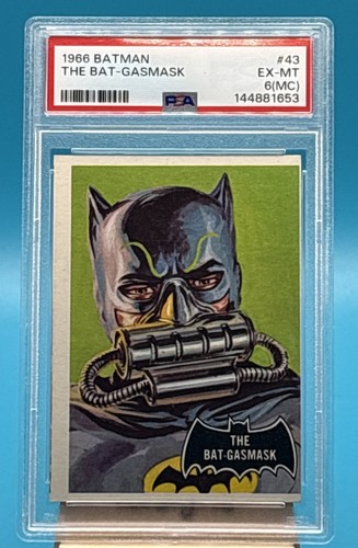 1966 Topps Batman Black Bat #43 The Bat-Gasmask — PSA 6 (MC)