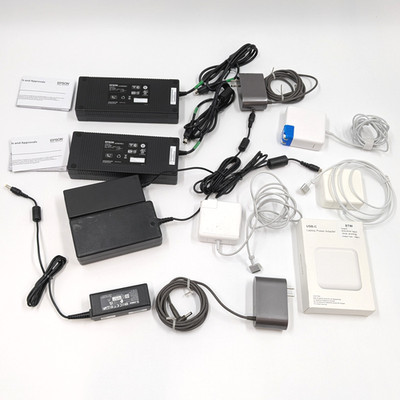Apple, Epson, Zebra & Other Assorted Laptop Chargers & Cables Lot of 11