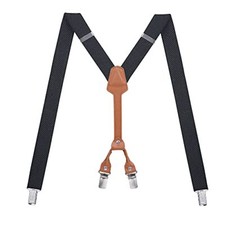 Women's Suspenders - 1" Width - Y Back 4 Clip Skinny Ladies Suspenders Black