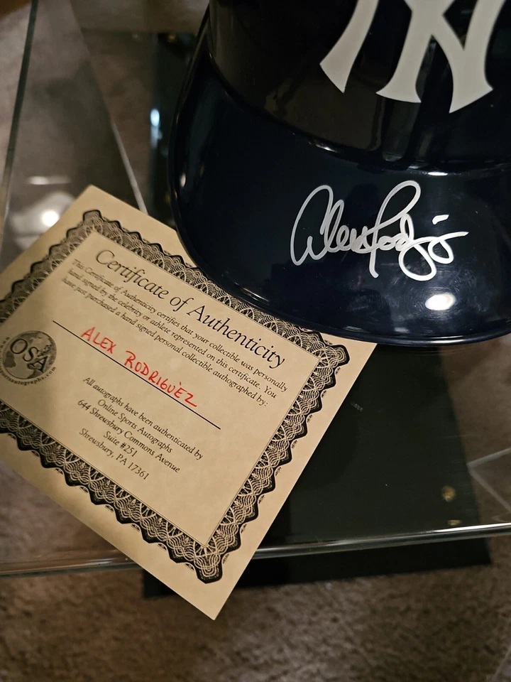 New York Yankees Alex Rodriguez Batting Helmet And Display Case - Image 2 of 4