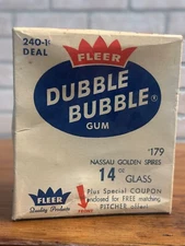 1950s Fleer Dubble Bubble Chewing Gum Store Cardboard Display Box
