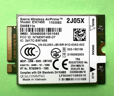 2J05X Sierra Wireless AirPrime EM7455 LTE WWAN 4G DW5811e  02J05X