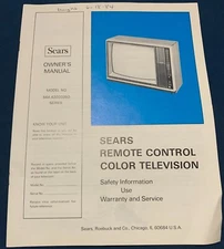 Sears Remote Control Color Televsion Owner's Manual Model Number 564.42020350
