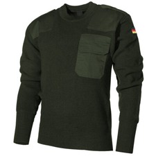 MFH Maglione BW Uomo Caldo Casuale Militare Lavorato A Maglia Opera verde OD