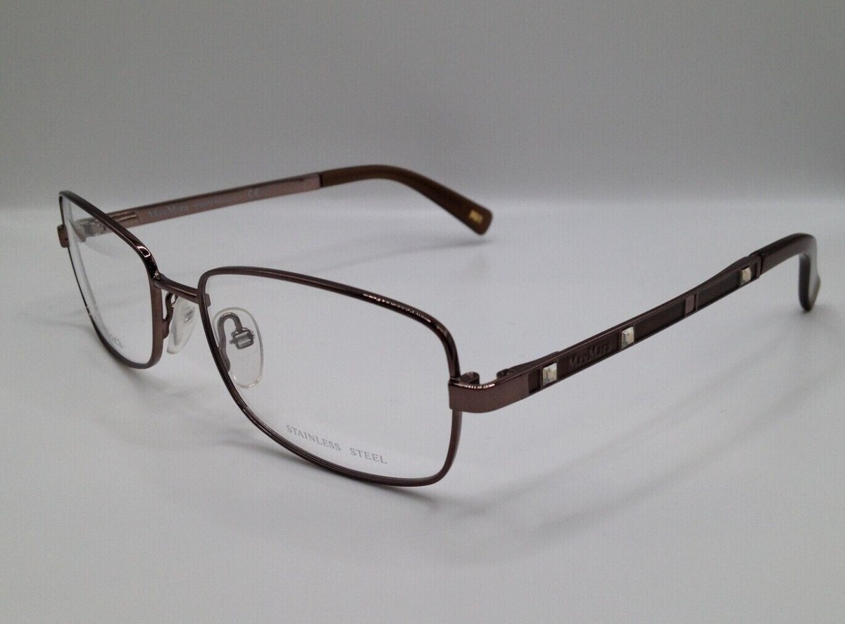 Max Mara MM1115 904 Silver Brown Eyeglasses Frames 53-16-135 Rectangular Womens Max Mara MM 1115 90C Metal Eyeglasses Frame 53-16-135 | eBay main image 4