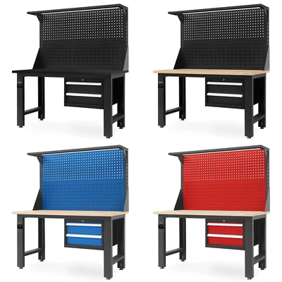 JAN NOWAK Werkbank mit Lochwand Werkstatttisch Werktisch Arbeitstisch Mit 2 Schubladen