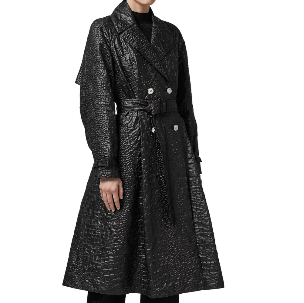VERSACE Faux Leather Trench Coat 20A 880 | eBay