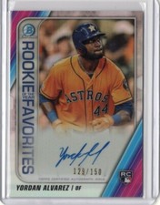 YORDAN ALVAREZ - ASTROS - 2020 BOWMAN CHROME - ROOKIE AUTO #'d /150 - ON FIRE!