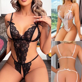 Women's Sexy-Lingerie Babydoll Nightwear Lace Dress G-string Underwear Sleepwear